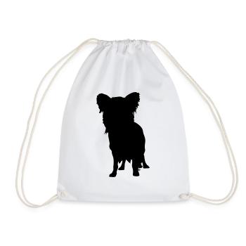 Vektor Hund Silhouette - Turnbeutel - Weiß - Vorne