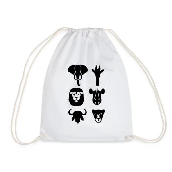 Africa wildlife animals - Drawstring Bag - white - Front