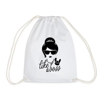 Like a i love strong hipster frau boss mutter - Turnbeutel - Weiß - Vorne