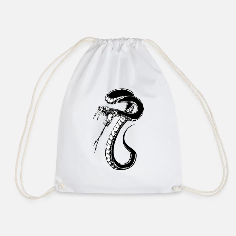 Snake - Drawstring Bag - white