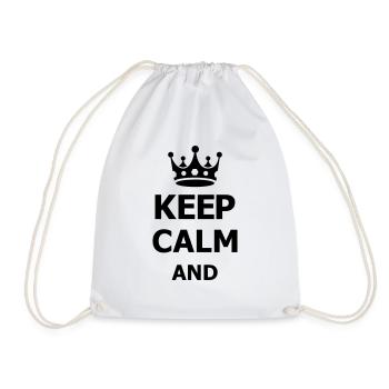 keep calm - Drawstring Bag - white - Front