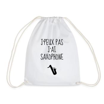 Saxophone - Saxophonist - Music - Musik - Saxophon - Drawstring Bag - white - Front
