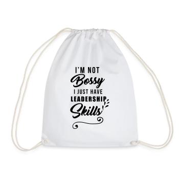 Bossy - Drawstring Bag - white - Front