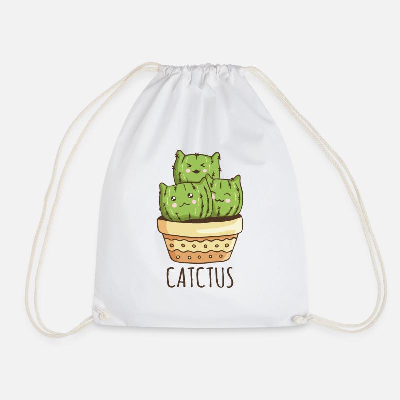 Kaktus Katzen - Turnbeutel - Weiß