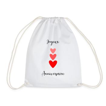 Birthday. HAPPY BIRTHDAY. Happy birthday. - Drawstring Bag - white - Front