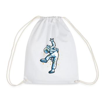 Outer space astronauts dance - Drawstring Bag - white - Front