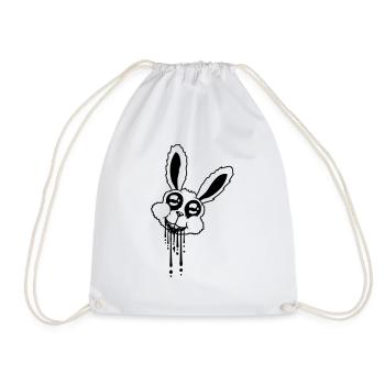 Head Rabbit Blood - Drawstring Bag - white - Front