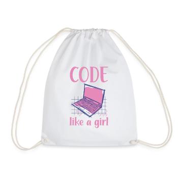 Code Like A Girl Programming Coder Computer Geek D - Turnbeutel - Weiß - Vorne