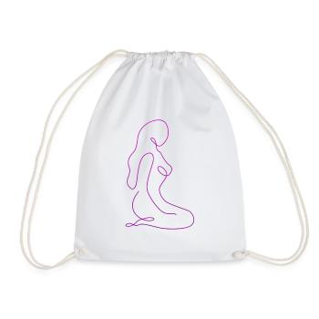 Dessin au trait silhouette féminine Visages féminins visage - Sac de sport léger - blanc - Devant