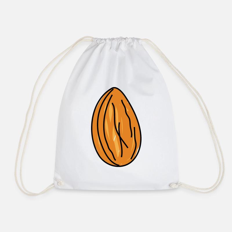 Nutty Almond Doodle - Drawstring Bag - white