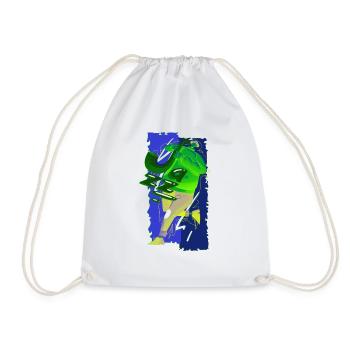 Music funny jazz retro song hipster vinyl party - Drawstring Bag - white - Front