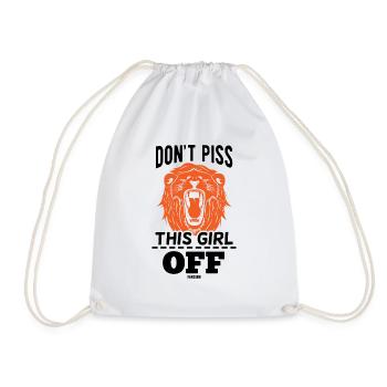 roaring lion - Drawstring Bag - white - Front