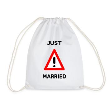 JUST MARRIED. bachelorette party. SAINT VALENTINE. COUPLE - Drawstring Bag - white - Front