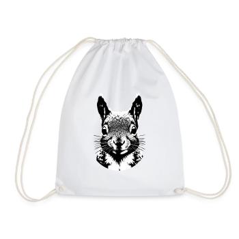 Squirrel - Drawstring Bag - white - Front