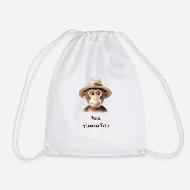 Max the Casual Monkey - Drawstring Bag - white