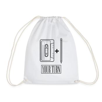 Cassette Chemise rétro avec stylo - Sac de sport léger - blanc - Devant
