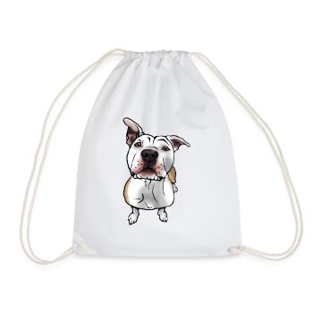 American Staffordshire Terrier in Comic Style - Drawstring Bag - white - Front