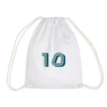 10. 10 YEARS. 10th ANNIVERSARY. 10 YEAR ANNIVERSARY. - Drawstring Bag - white - Front