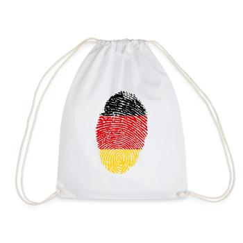 Fingerabdruck Schwarz Rot Gold - Turnbeutel - Weiß - Vorne