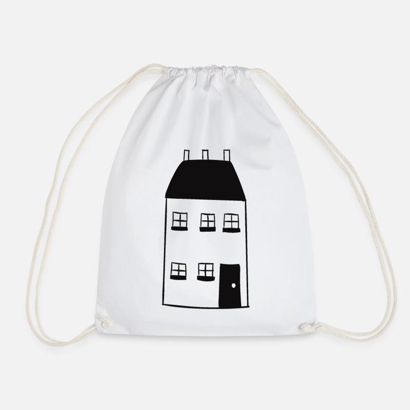 House - Drawstring Bag - white