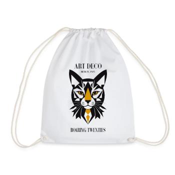 Cat Art Deco - Drawstring Bag - white - Front