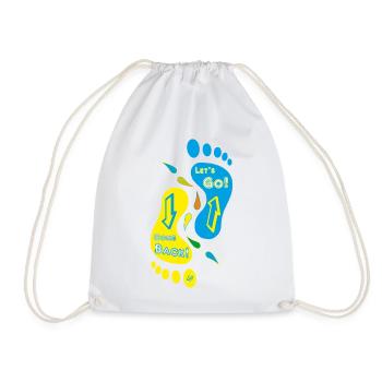 Feet_Come Back_Let's Go! - Drawstring Bag - white - Front
