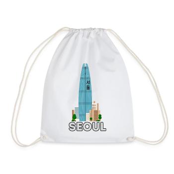 SEOUL Skyline – Modern City Design - Drawstring Bag - white - Front
