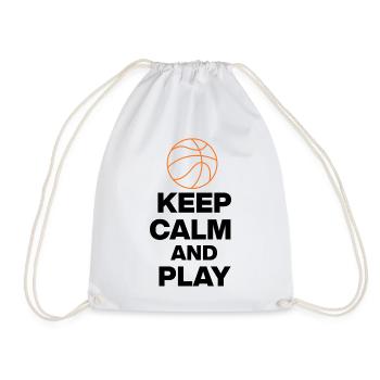 KEEP CALM AND PLAY BASKETBALL, BB GIFT FANS - Drawstring Bag - white - Front