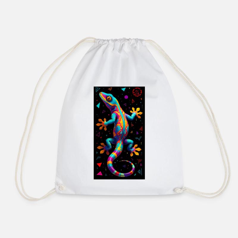 Gecko - Drawstring Bag - white