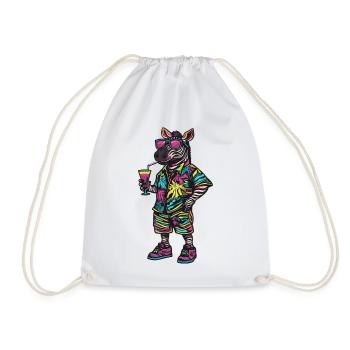 Zebra Comic Summer - Drawstring Bag - white - Front