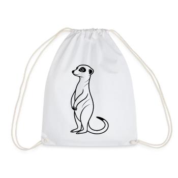 Meerkat - Drawstring Bag - white - Front