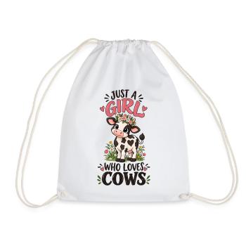 Just A Girl Who Loves Cows Farm Animal Lover Art - Turnbeutel - Weiß - Vorne