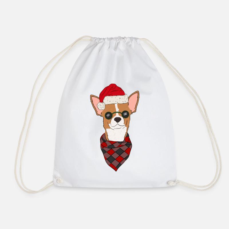 Chihuahua Weihnachtspullover rot weiß kurzhaar - Turnbeutel - Weiß