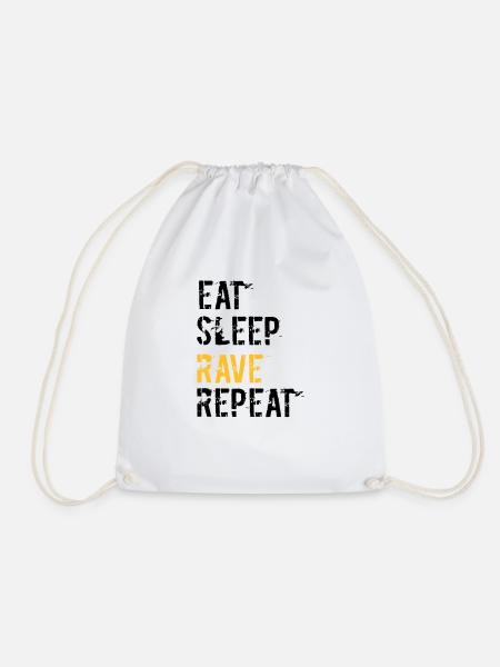 Rave and repeat - Drawstring Bag - white