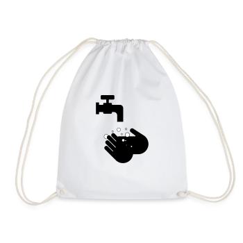 Lavez-vous les mains - Sac de sport léger - blanc - Devant