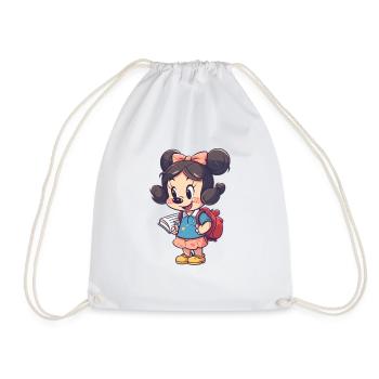 School Girl - Drawstring Bag - white - Front