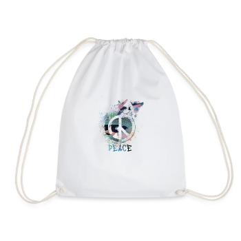 paix, graffiti, paix, drapeau, paix, sourd - Sac de sport léger - blanc - Devant
