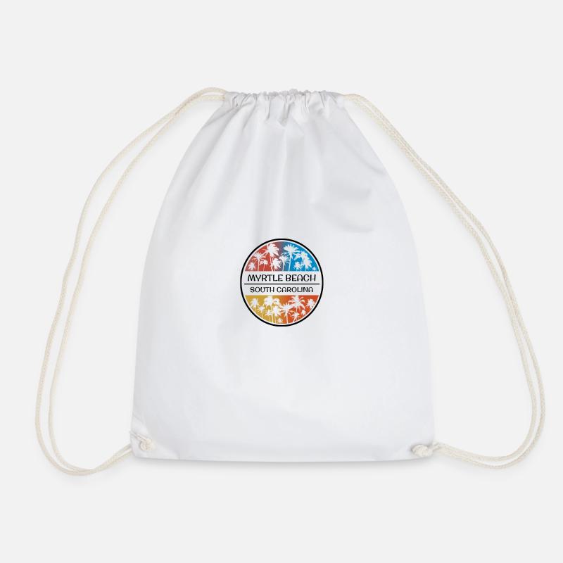 Myrtle Beach Caroline du Sud Palmier élégant - Sac de sport léger - blanc