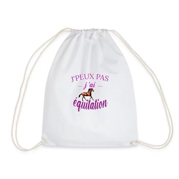 j peux pas j ai équitation tee shirt cheval fille - Sac de sport léger - blanc - Devant