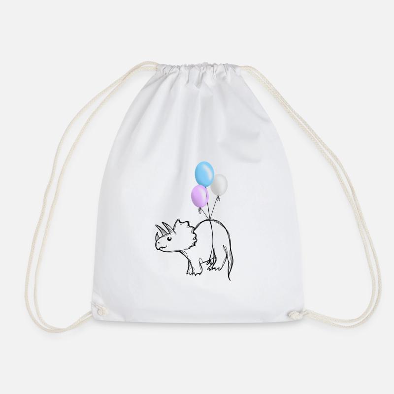 Pridosaur Dinosaur Trans - Drawstring Bag - white