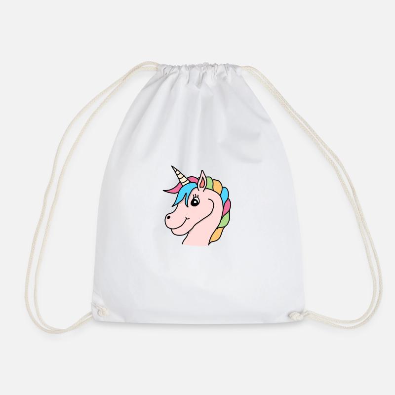 Einhorn Regenbogen Rosa - Turnbeutel - Weiß