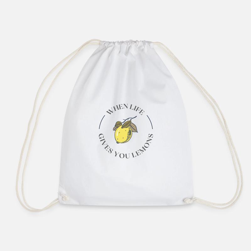 Lemon - Drawstring Bag - white