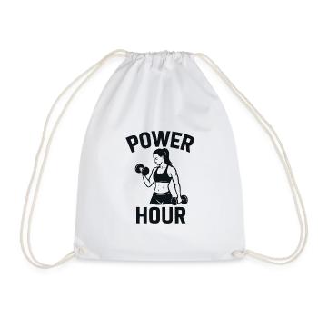 Icône de fitness Power Hour - Sac de sport léger - blanc - Devant