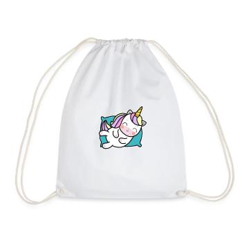 Licorne sur oreiller idée cadeau mignon - Sac de sport léger - blanc - Devant