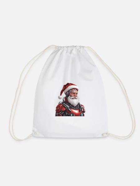 Cyborg Weihnachtsmann - Turnbeutel - Weiß