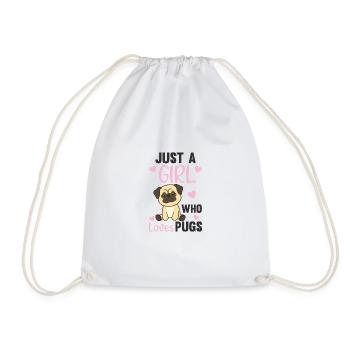 Une seule fille Les pugs adorent les bouffons - Sac de sport léger - blanc - Devant