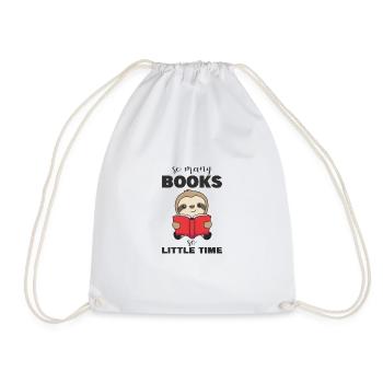 so many books so little time Faultier lesen buch - Turnbeutel - Weiß - Vorne