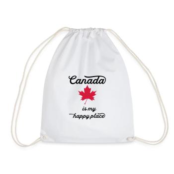 canada happy - Drawstring Bag - white - Front