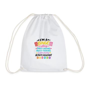 Animation Assistant Bingo Activities Gift - Drawstring Bag - white - Front