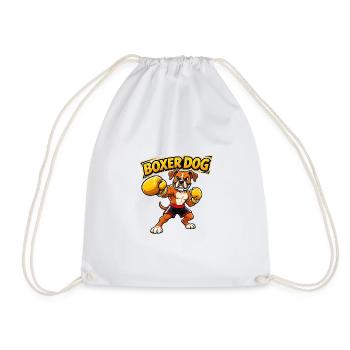 Funny Boxing Boxer Dog Design (Original Design) - Drawstring Bag - white - Front